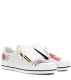 Roger Vivier Sneaky Viv Zip Love Leather Sneakers
