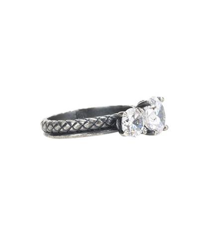 Bottega Veneta Zirconia-embellished Silver Ring