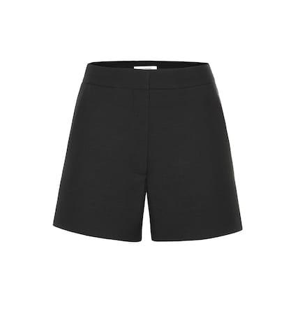 Valentino High-rise Wool And Silk Shorts