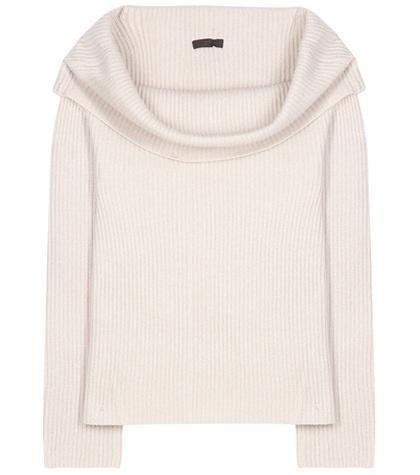 The Row Agneta Cashmere Off-the-shoulder Sweater
