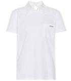 Miu Miu Lace-trimmed Cotton Polo Shirt