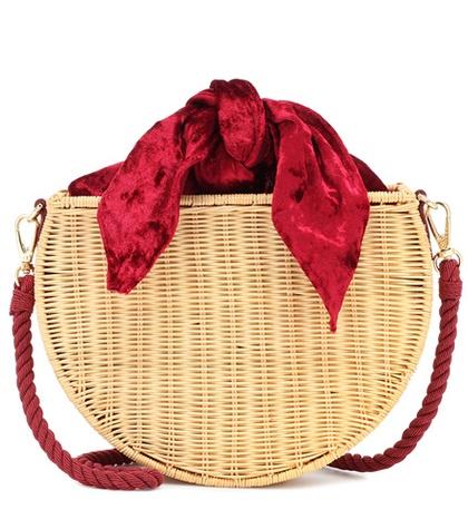 Staud Exclusive To Mytheresa – Dylan Velvet And Straw Tote