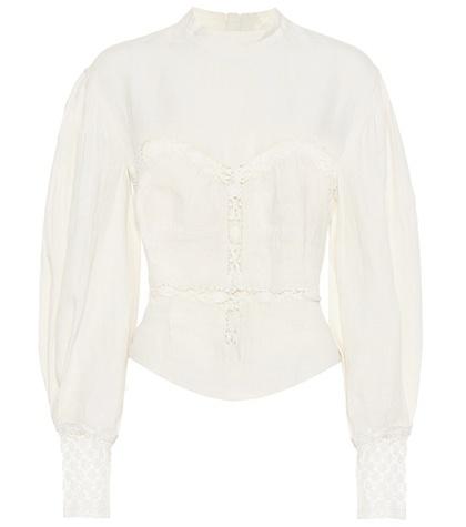 Jonathan Simkhai Lyneth Lace-trimmed Cotton Blouse