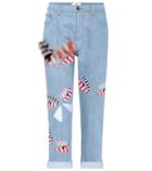 Fendi Embellished Cropped Jeans