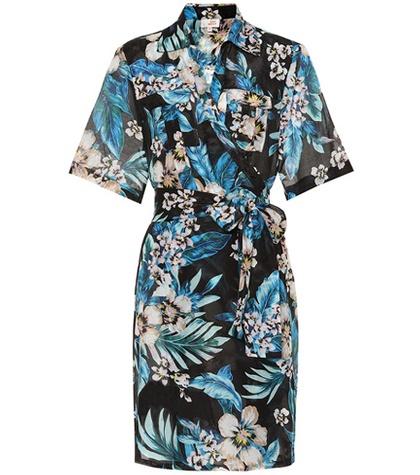 Diane Von Furstenberg Printed Cotton And Silk Wrap Dress