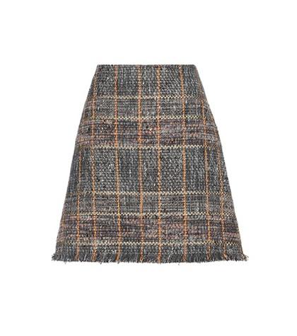 Etro Cotton And Wool-blend Tweed Miniskirt