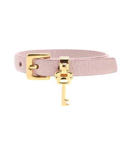 Miu Miu Embellished Leather Bracelet