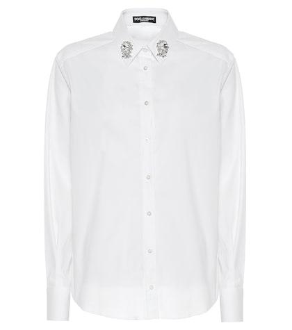 Dolce & Gabbana Embellished Cotton Poplin Shirt