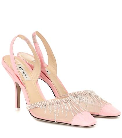 Attico Mara Embellished Moire Pumps
