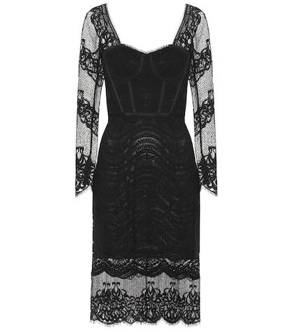 Jonathan Simkhai Mixed Lace Bustier Midi Dress
