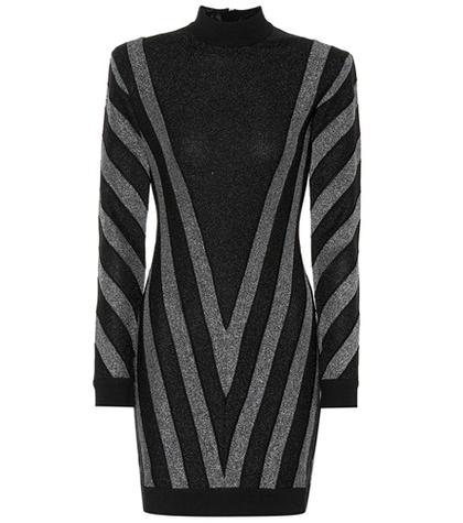 Balmain Striped Metallic Minidress