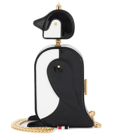 Thom Browne Patent Leather Penguin Shoulder Bag