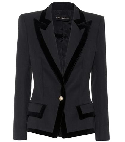 Alexandre Vauthier Velvet Trim Wool Blazer