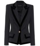 Alexandre Vauthier Velvet Trim Wool Blazer