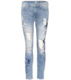 7 For All Mankind The Ankle Skinny Embroidered Jeans