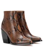 Chlo Snake-embossed Ankle Boots