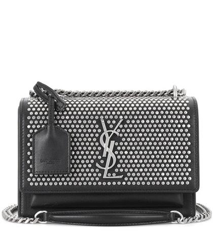 Saint Laurent Embellished Leather Shoulder Bag
