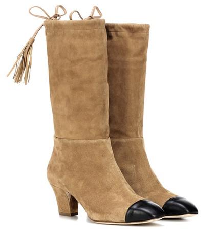 Saint Laurent Tiptoe Suede Boots
