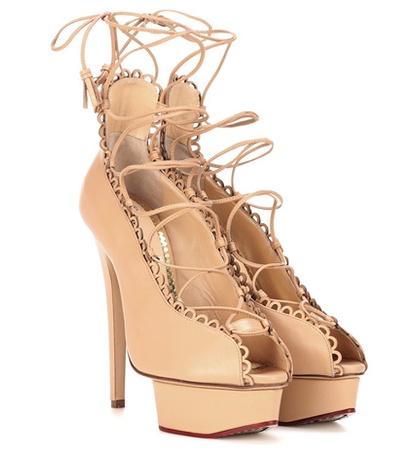 Charlotte Olympia Gladys Plateau Leather Pumps