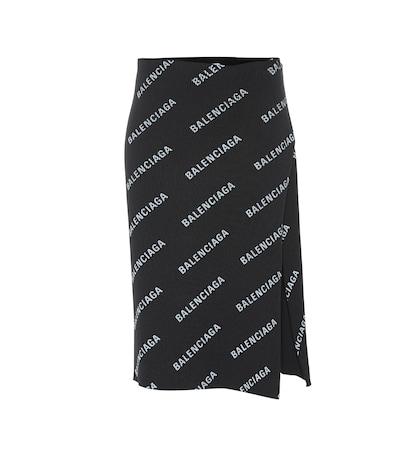 Balenciaga Logo-printed Ribbed Skirt