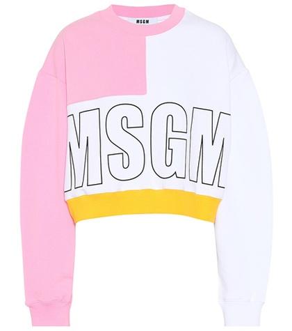 Msgm Logo Printed Cotton Sweatshirt