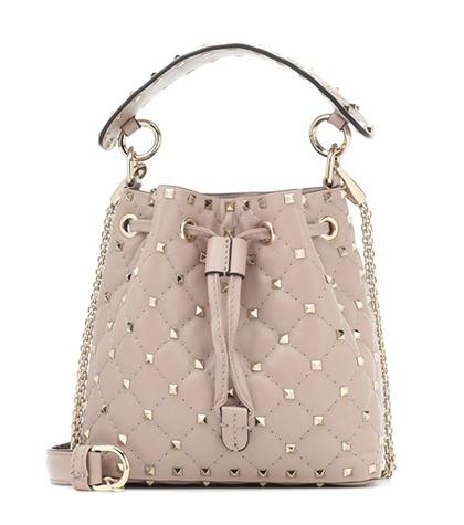 Valentino Valentino Garavani Candystud Leather Bucket Bag