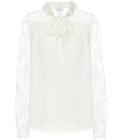 Giambattista Valli Pussy-bow Silk Blouse
