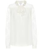Giambattista Valli Pussy-bow Silk Blouse