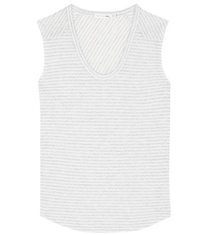 Saint Laurent Striped Linen-blend Top
