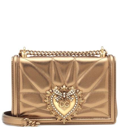 Dolce & Gabbana Medium Devotion Leather Shoulder Bag