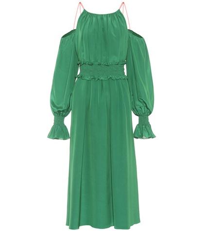 Anna October Silk Cold-shoulder Dress