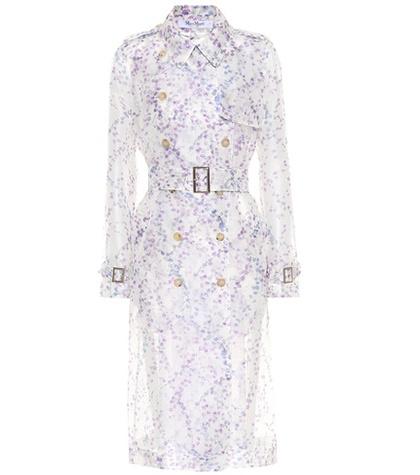 Max Mara Floral Silk Organza Trench Coat