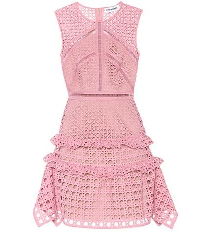 Prada Crosshatch Frill Mini Dress