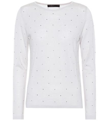 Alexander Mcqueen Sierra Embellished Wool Sweater.