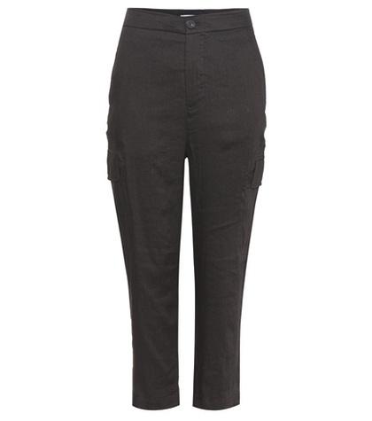 Vince Linen-blend Cropped Cargo Trousers