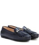 Tod's Lu Doppia Leather Loafers