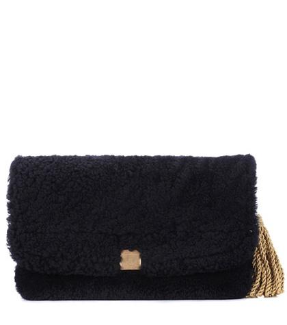 Aquazzura Fur And Leather Clutch