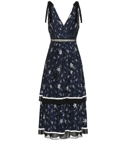 Self-portrait Tiered Star-printed Midi Dress