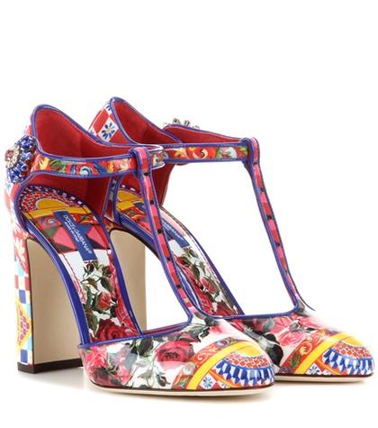 Dolce & Gabbana Printed Patent Leather Pumps