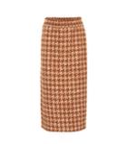 Miu Miu Houndstooth Wool-blend Tweed Skirt