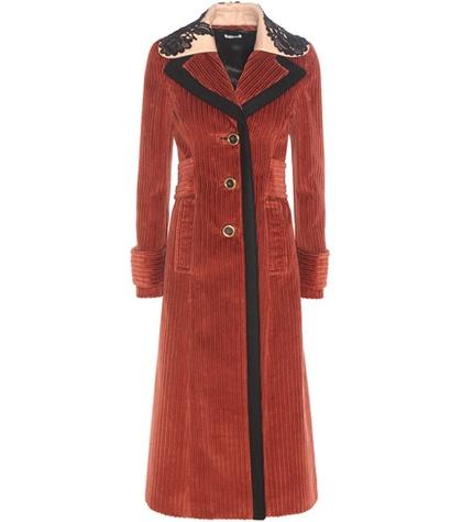 Miu Miu Corduroy And Virgin Wool Coat