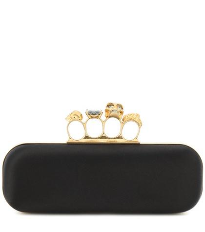 Alexander Mcqueen Embellished Satin Clutch