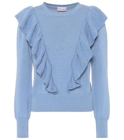 Redvalentino Ruffled Cotton Sweater