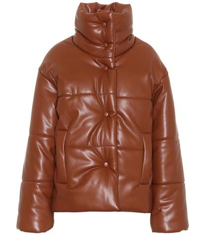 Tibi Hide Faux Leather Puffer Jacket