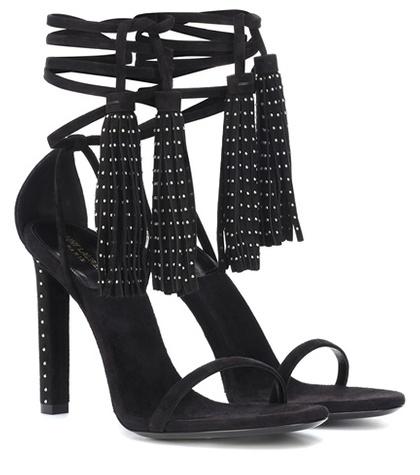 Diane Von Furstenberg Linn Embellished Suede Sandals