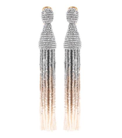 Oscar De La Renta Tasseled Clip-on Earrings
