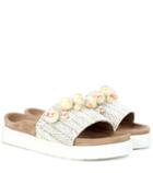 Jacquemus Raffia Pearl Slides
