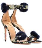 Ancient Greek Sandals Exclusive To Mytheresa.com – Sinatra 105 Fur-trimmed Brocade Sandals