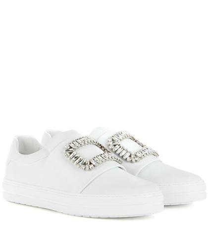 Roger Vivier Sneaky Viv Embellished Leather Sneakers