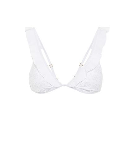 Tory Burch Broderie Flounce Bikini Top